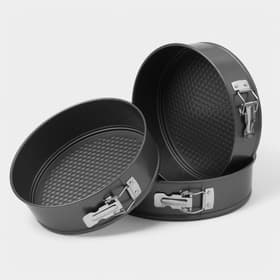 Набор форм для выпечки Доляна «Элин. Круг», 3 предмета: d=22/24/26 см, съёмное дно, антипригарное покрытие, чёрный