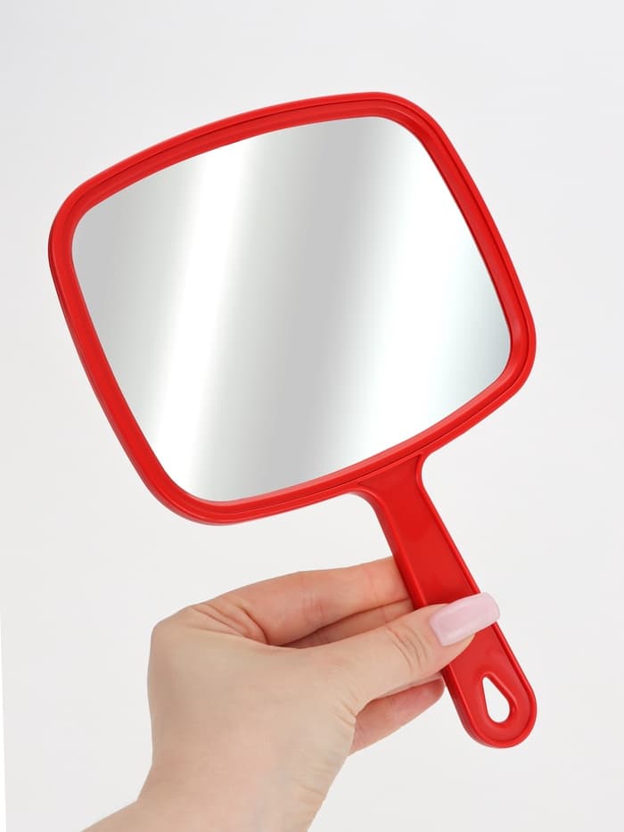 Зеркало с ручкой, 16.5×23.5 см, (12×15 см), МИКС