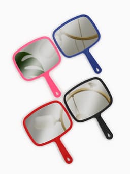 Зеркало с ручкой, 16.5×23.5 см, (12×15 см), МИКС