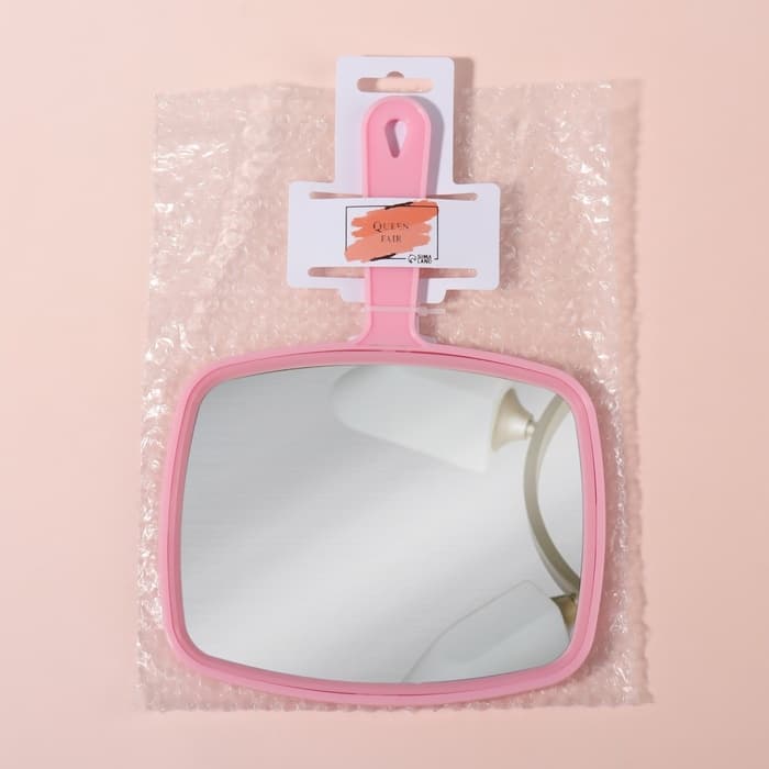 Зеркало с ручкой, 16.5×23.5 см, (12×15 см), МИКС