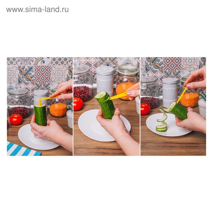 Овощерезка спиралью Доляна «Буратино», 10.5 см, МИКС