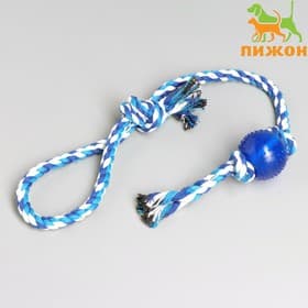 Игрушка-дразнилка для собак, с мячиком, 95 г, до 54 см, цвет МИКС