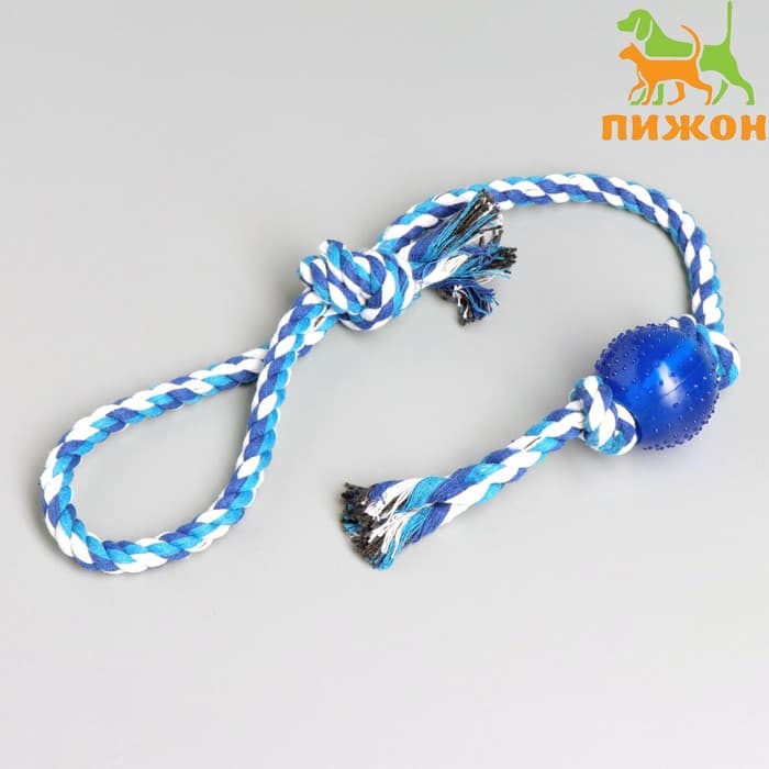 Игрушка-дразнилка для собак, с мячиком, 95 г, до 54 см, цвет МИКС