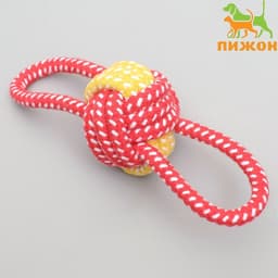 Игрушка канатная «Мяч с ручками», до 35 г, мяч 6 см, цвет МИКС