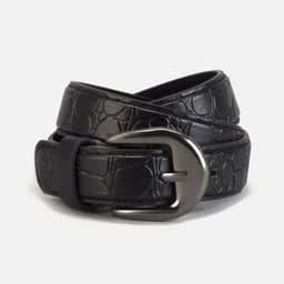 Ремень детский, ширина 2.2 см, с винтом, пряжка металл, чёрный