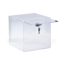 Ящик для сбора денег с врезным замком, отверстие 100×4 мм, оргстекло 2 мм, 20×20×20 см