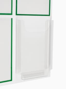 Информационный стенд «Информация» 4 кармана (3 плоских А4, 1 объемный А4), цвет зелёный