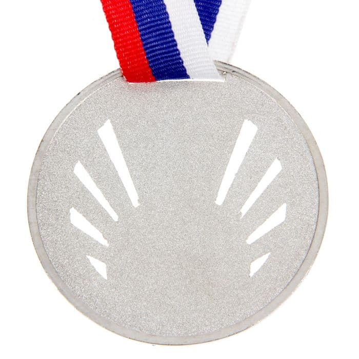 Медаль под нанесение серебро 040, d=7 см, с лентой