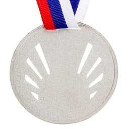 Медаль под нанесение серебро 040, d=7 см, с лентой