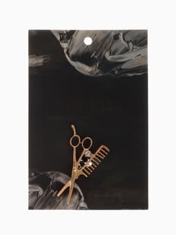 Брошь «Парикмахер», белая в золоте