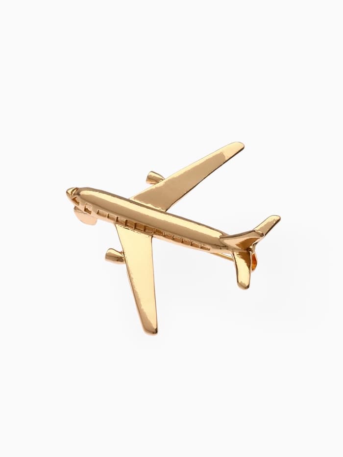 Брошь «Самолёт», цвет золото
