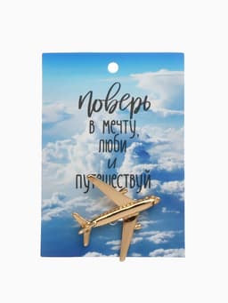 Брошь «Самолёт», цвет золото