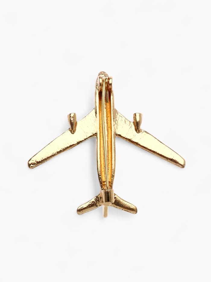 Брошь «Самолёт», цвет золото