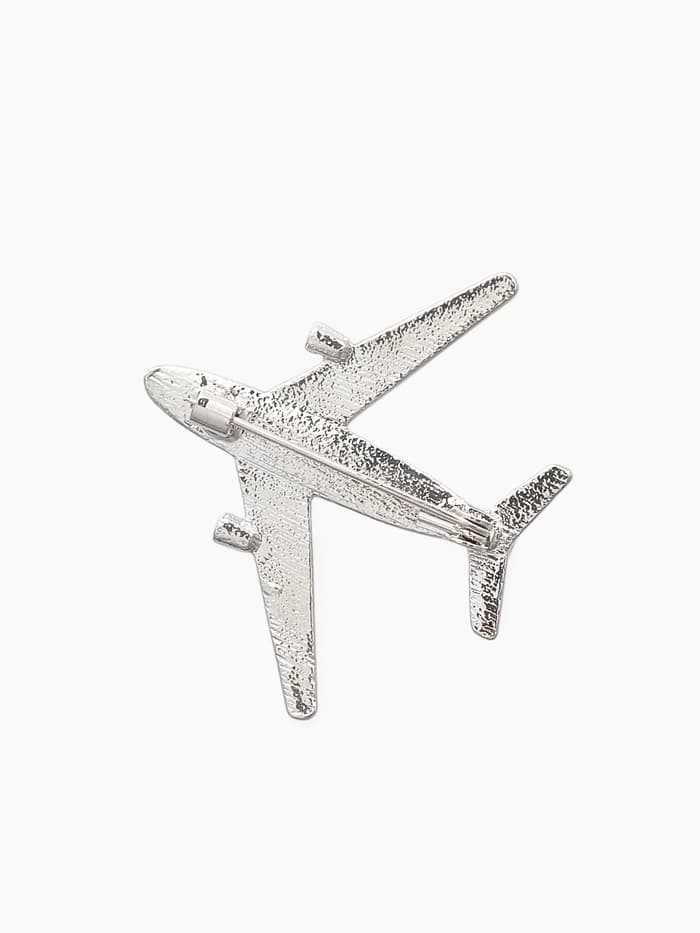 Брошь «Самолёт», цвет серебро