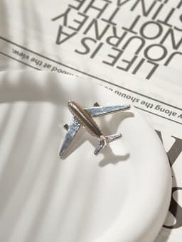 Брошь «Самолёт», цвет серебро