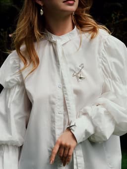 Брошь «Самолёт», цвет серебро