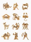 Брошь «Знаки зодиака», ассорти, гороскоп, белая в золоте