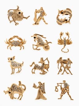 Брошь «Знаки зодиака», ассорти, гороскоп, белая в золоте