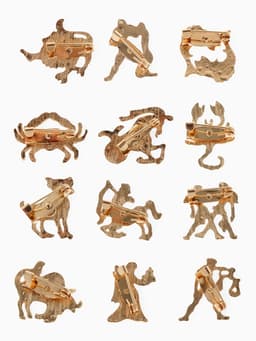 Брошь «Знаки зодиака», ассорти, гороскоп, белая в золоте