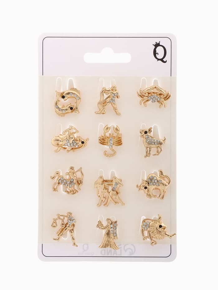 Брошь «Знаки зодиака», ассорти, гороскоп, белая в золоте