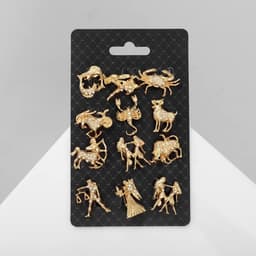 Брошь «Знаки зодиака», ассорти, гороскоп, белая в золоте