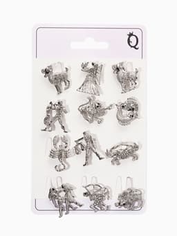 Брошь «Знаки зодиака», ассорти, гороскоп, белая в серебре