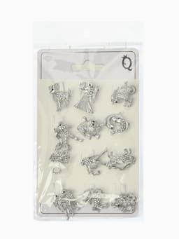 Брошь «Знаки зодиака», ассорти, гороскоп, белая в серебре