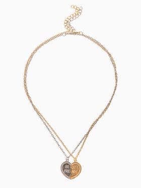 Кулоны парные на цепочке «Неразлучники. Лучшие друзья», L=45 см, набор 2 шт. цвет серебро, золото