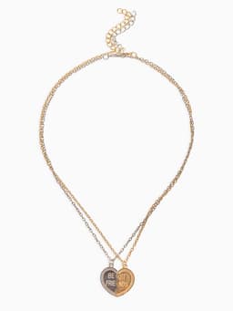 Кулоны парные на цепочке «Неразлучники. Лучшие друзья», L=45 см, набор 2 шт. цвет серебро, золото