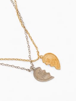 Кулоны парные на цепочке «Неразлучники. Лучшие друзья», L=45 см, набор 2 шт. цвет серебро, золото