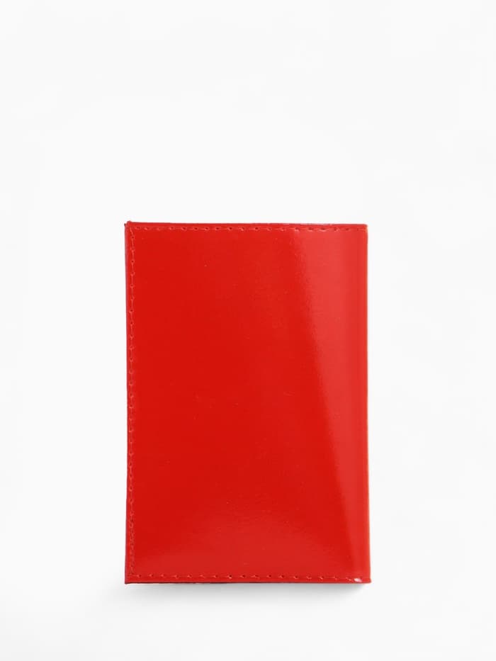 Обложка для паспорта, натуральная кожа, глянцевая, тиснение фольгой, красная