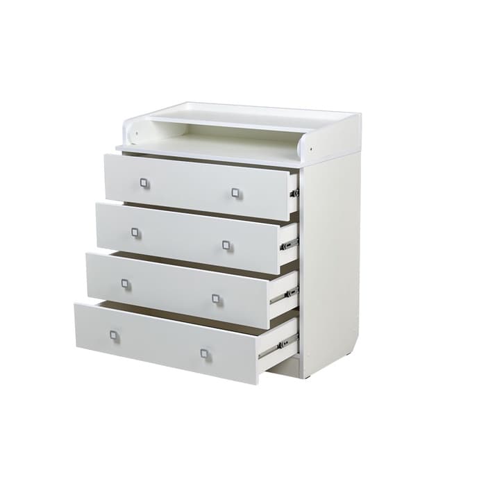 Комод пеленальный детский 804 «Фея 1580», 80×47×92 см, 4 ящика, белый