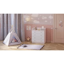 Комод пеленальный детский 804 «Фея 1580», 80×47×92 см, 4 ящика, белый