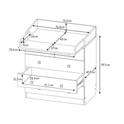 Комод пеленальный детский 804 «Фея 1780», 80×47×93 см, 5 ящиков, белый