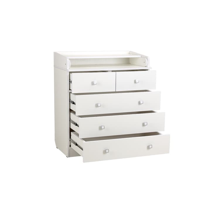 Комод пеленальный детский 804 «Фея 1780», 80×47×93 см, 5 ящиков, белый