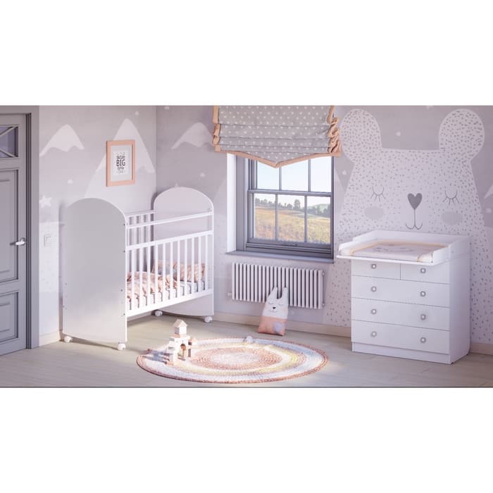 Комод пеленальный детский 804 «Фея 1780», 80×47×93 см, 5 ящиков, белый