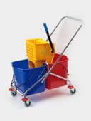 Тележка для уборки с отжимом и ведром, двухведерная, 46 л, на колёсах