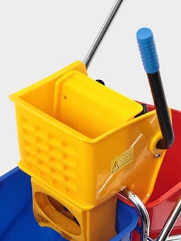 Тележка для уборки с отжимом и ведром, двухведерная, 46 л, на колёсах