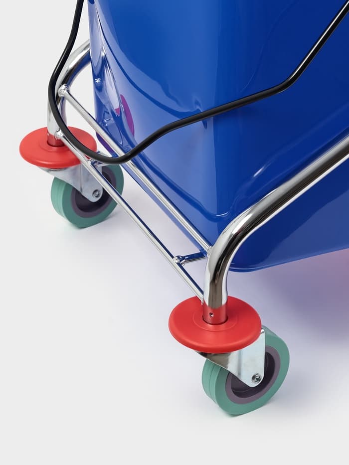 Тележка для уборки с отжимом и ведром, двухведерная, 46 л, на колёсах