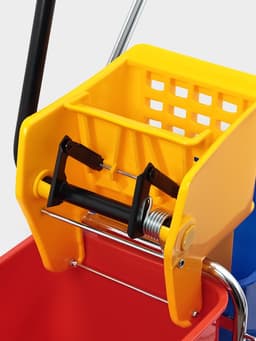 Тележка для уборки с отжимом и ведром, двухведерная, 46 л, на колёсах