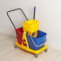 Тележка для уборки с отжимом и ведром, двухведерная, 46 л, на колёсах