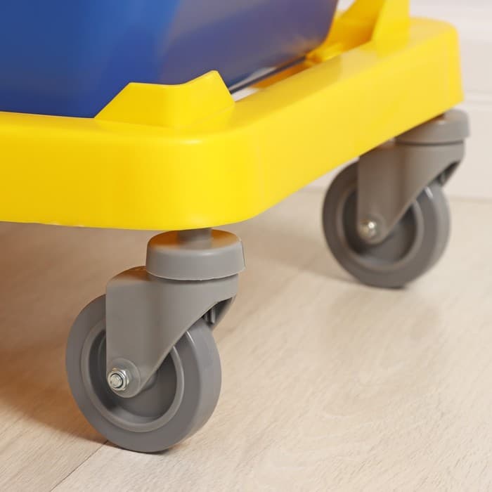 Тележка для уборки с отжимом и ведром, двухведерная, 46 л, на колёсах