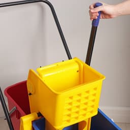 Тележка для уборки с отжимом и ведром, двухведерная, 46 л, на колёсах