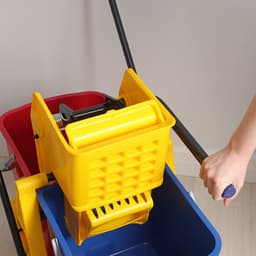 Тележка для уборки с отжимом и ведром, двухведерная, 46 л, на колёсах
