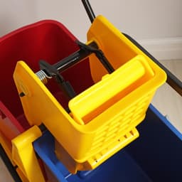 Тележка для уборки с отжимом и ведром, двухведерная, 46 л, на колёсах