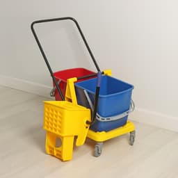 Тележка для уборки с отжимом и ведром, двухведерная, 46 л, на колёсах