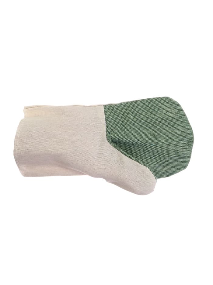 Рукавицы, двунитка 200 г, миткаль, наладонник брезент 420 г, белые, Greengo