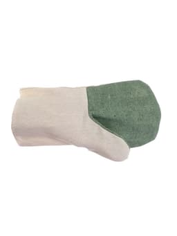 Рукавицы, двунитка 200 г, миткаль, наладонник брезент 420 г, белые, Greengo