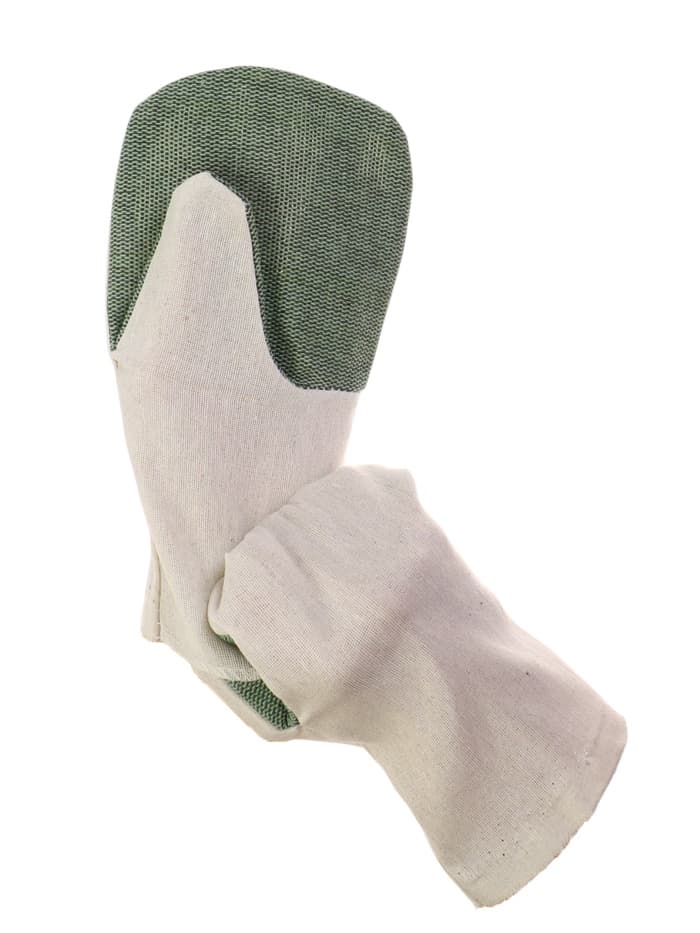 Рукавицы, двунитка 200 г, миткаль, наладонник брезент 420 г, белые, Greengo