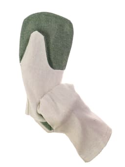 Рукавицы, двунитка 200 г, миткаль, наладонник брезент 420 г, белые, Greengo